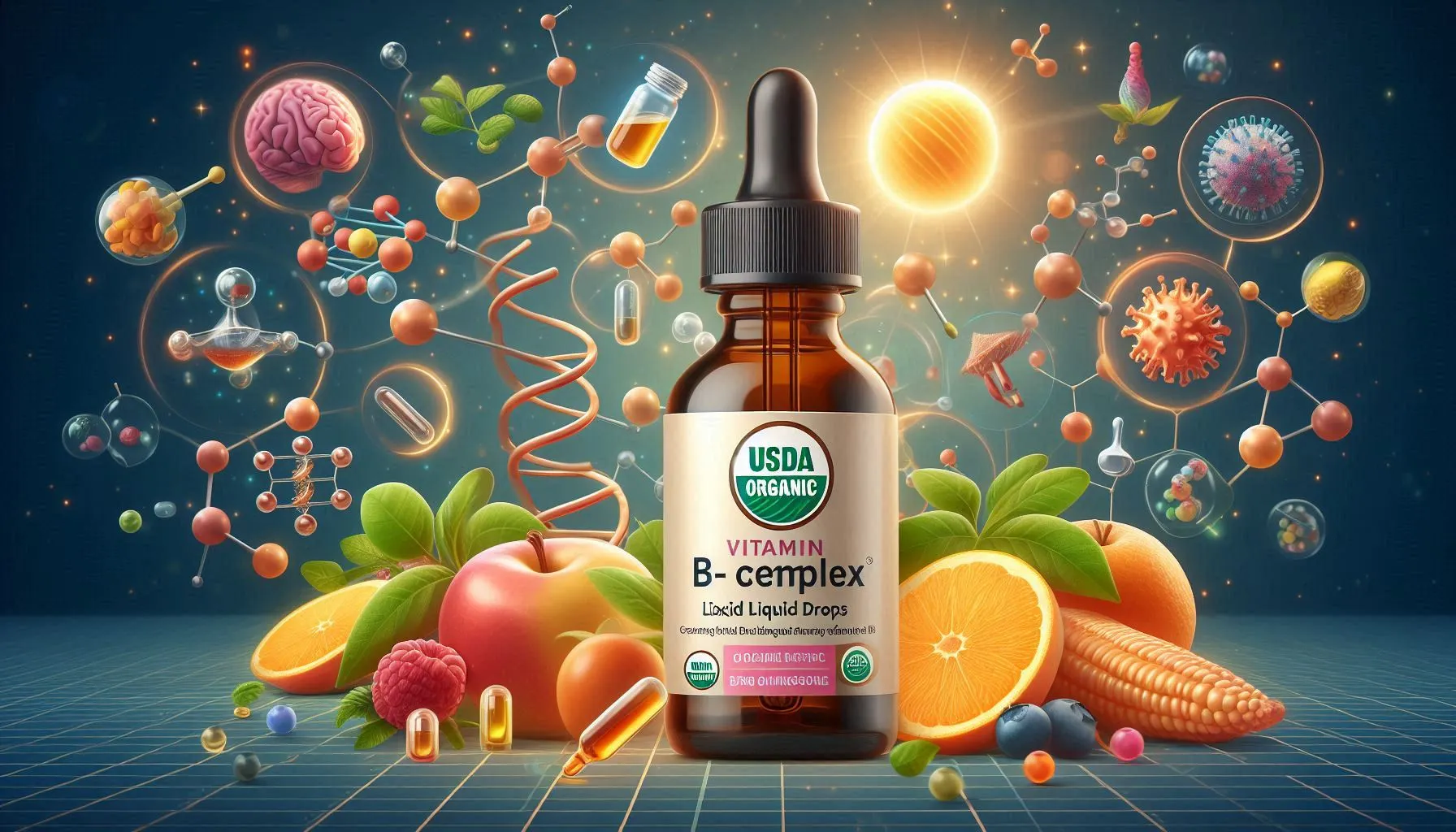 USDA Organic Vitamin B-Complex Liquid Drops